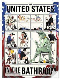 Wandsticker Amerikaner im Badezimmer