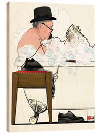 Puutaulu Churchill, British Prime Minister in the Bath