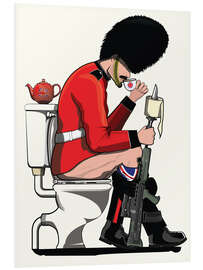 Foam board print Queen's Guard on the Toilet