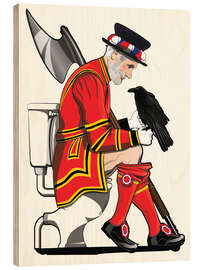 Wood print Beefeater on the Toilet