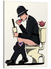 Quadro em alumínio British Policeman on the Toilet