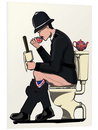 Bilde på skumplate British Policeman on the Toilet