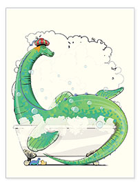 Poster Loch Ness Monster in der Badewanne