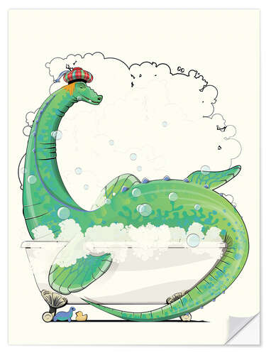 Wall sticker Loch Ness Monster in the Bath