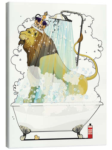 Leinwandbild Britischer Löwe in der Badewanne