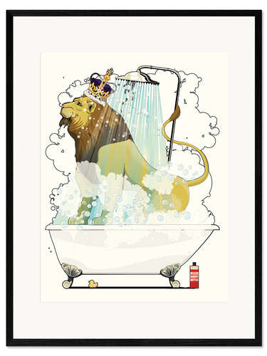 Impression artistique encadrée British Lion in the Bath
