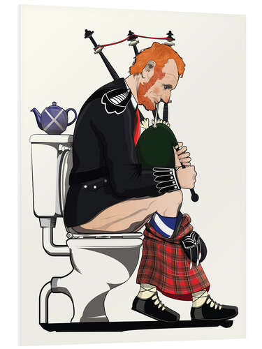 Tableau en PVC Scottish Bagpipe Player on the Toilet