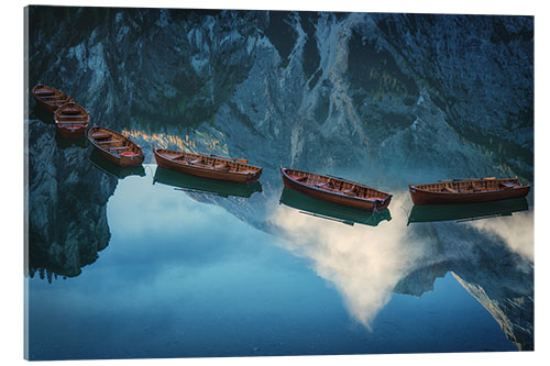 Akrylglastavla Boats of Braies