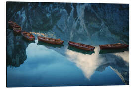 Magnettafel Boote im Pragser Wildsee