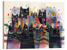 Obraz na drewnie City of Cats - Elena Samborskaja