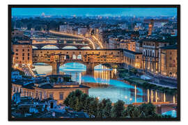 Gerahmter Kunstdruck Florenz in der Abenddämmerung
