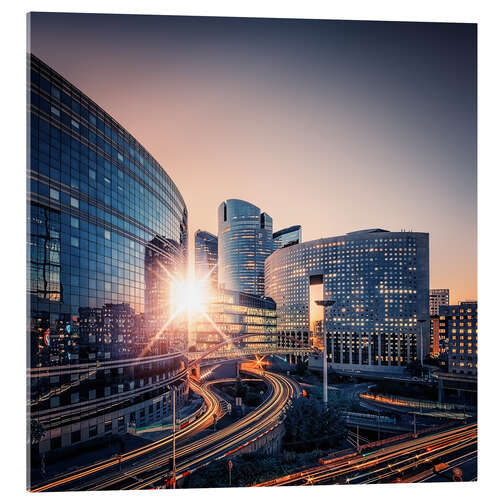 Acrylglasbild La Defense Lights, Paris