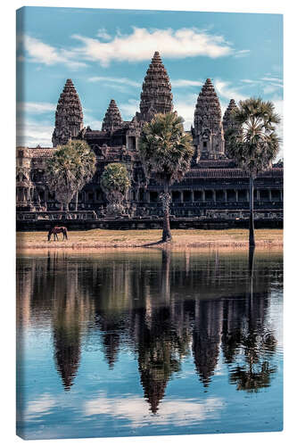 Leinwandbild Angkor Spiegelung