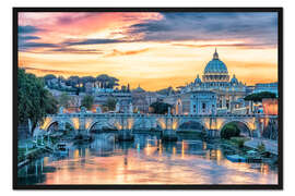 Gerahmter Kunstdruck Sonnenuntergang in Rom I