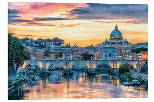 Tableau en PVC Coucher de soleil à Rome I