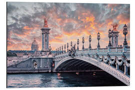 Tableau en aluminium Pont Alexandre III Sunset