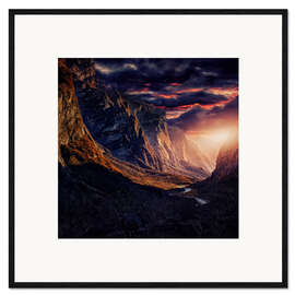Gerahmter Kunstdruck Himalaya Schlucht in Nepal