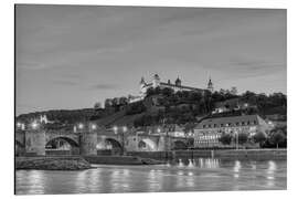 Magnettafel Würzburg am Abend, schwarz-weiß