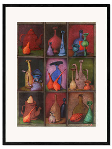 Kunsttryk i ramme In the artist's kitchen cupboard