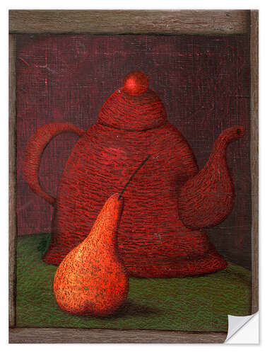 Muursticker Kettle and pear (artist kitchen)