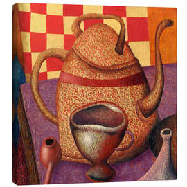 Canvas print Teapot with goblet