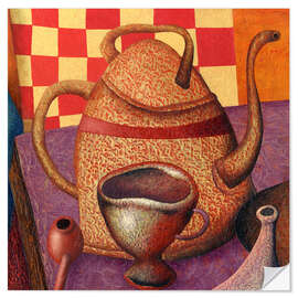 Selvklebende plakat Teapot with goblet