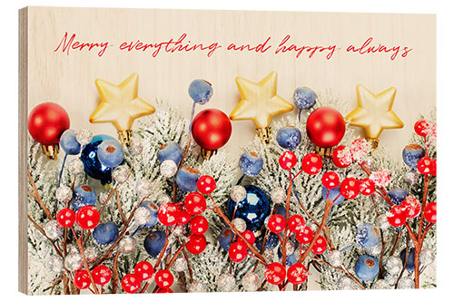 Cuadro de madera Merry everything and happy always