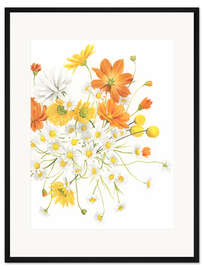 Gerahmter Kunstdruck Sonniges Blumenbouquet I