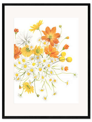 Gerahmter Kunstdruck Sonniges Blumenbouquet I