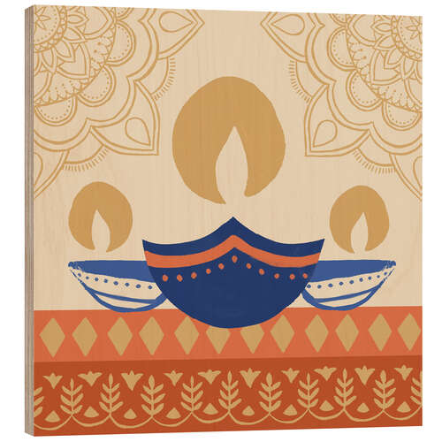 Wood print Diwali IV