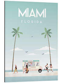 Aluminium print Illustrated Miami Beach I