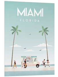 PVC-taulu Illustrated Miami Beach I