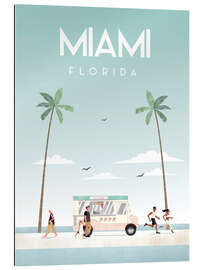 Quadro em plexi-alumínio Illustrated Miami Beach I