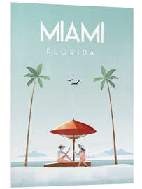 Foam board print Illustrated Miami Beach II