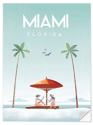 Sticker mural Illustrated Miami Beach II