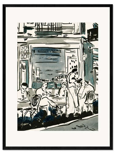 Inramat konsttryck Au coin de la rue III