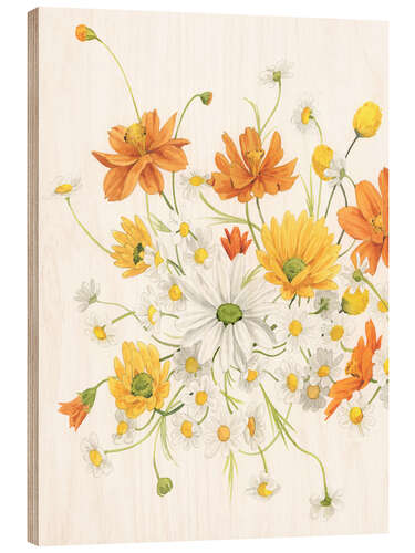 Wood print Sunny Wild Bouquet II