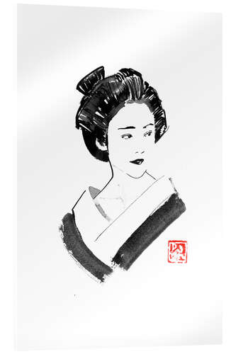 Akrylbilde Geisha in profile