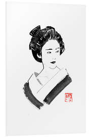 Foam board print Geisha in profile