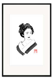 Gerahmter Kunstdruck Geisha im Profil