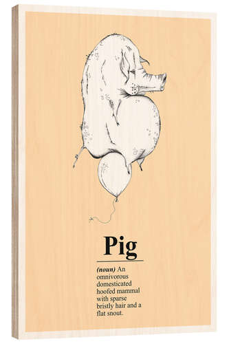 Wood print Pig Definition