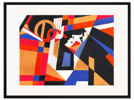 Gerahmter Kunstdruck Frau mit Waldhorn II