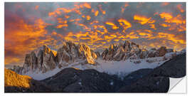 Wall sticker Sunset over the Geisler Spitzen, Südtriol, Val Di Funes