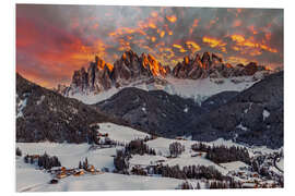 Foam board print Winter in Südtriol, Val Di Funes