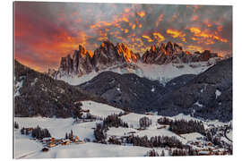 Cuadro de plexi-alu Winter in Südtriol, Val Di Funes