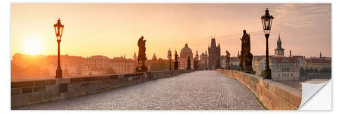 Wall sticker Sunrise on Charles Bridge in Prague