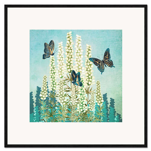 Kunsttryk i ramme Butterfly Garden