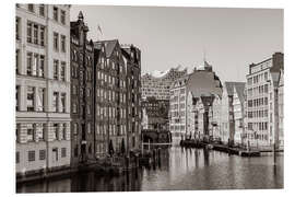 Foam board print Nikolaifleet and Elbphilharmonie in Hamburg