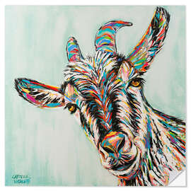 Selvklebende plakat Funny Goat I