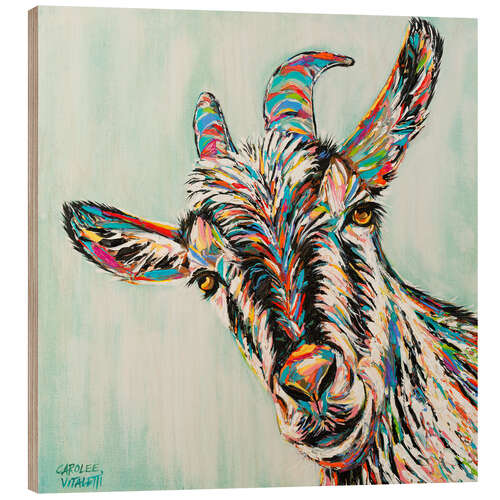 Quadro de madeira Funny Goat I